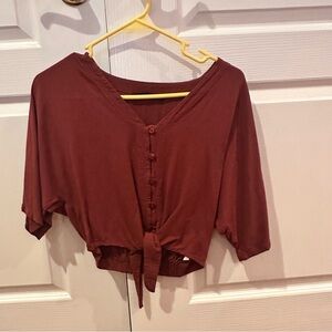Abercrombie & Fitch red/orange V-Neck Blouse